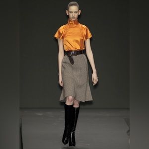 PRADA Vintage Fall RTW 2002 Runway Silk Top Blouse US 2 IT 38